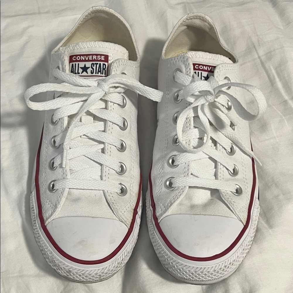 Converse All Star White with Red Trim Sneakers